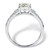 3.16 TCW Cushion-Cut Cubic Zirconia Engagement Ring in Platinum-plated Sterling Silver