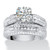 2.55 TCW Round Cubic Zirconia Two-Piece Bridal Ring Set in Platinum-plated Sterling Silver