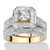 Princess-Cut Cubic Zirconia Two-Tone Vintage-Style 2-Piece Bridal Ring Set 2.35 TCW Gold-Plated