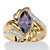 2.05 TCW Marquise-Cut Simulated Purple Amethyst Bypass Cocktail Ring Gold-Plated