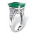 5.65 TCW Emerald-Cut Genuine Emerald and White Topaz Ring Rhodium-Plated Sterling Silver