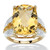 9.28 TCW Checkerboard-Cut Citrine and White Topaz Ring in 14k Gold-plated Sterling Silver