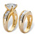 6.09 TCW Round Cubic Zirconia Two-Piece Bridal Set Gold-Plated