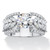 Round Cubic Zirconia Multi-Row Leaf Ring 4.12 TCW in Platinum-plated Sterling Silver