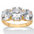 Oval-Cut Cubic Zirconia 3-Stone Bridal Engagement Ring 6.54 TCW in 18k Gold-plated Sterling Silver