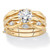 Round Cubic Zirconia 3-Piece Twisted Wedding Ring Set 1.90 TCW in 18k Gold-plated Sterling Silver