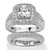 5.08 TCW Princess-Cut Cubic Zirconia Two-Piece Halo Bridal Set in Platinum over Sterling Silver