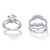 Round Cubic Zirconia 2-Piece Multi-Row Jacket Wedding Ring Set 4.66 TCW in Platinum-plated Sterling Silver