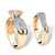 3.21 TCW Round Cubic Zirconia Two-Piece Bridal Set in 14k Gold-plated Sterling Silver