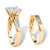 3.81 TCW Two-Piece Princess-Cut Cubic Zirconia Bridal Set 14k Gold-plated Sterling Silver