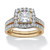 2 Piece 1.93 TCW Princess-Cut Cubic Zirconia Square Halo Bridal Ring Set in Solid 10k Gold 