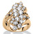 3.44 TCW Cubic Zirconia Cluster Wave Ring Gold-Plated