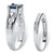 1.45 TCW Created Blue Sapphire CZ Platinum-plated Sterling Silver 2-Piece Bridal Set