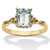 Emerald Cut Genuine Aquamarine Scrolling Shank Ring 1.40 TCW 18k Gold Plated Sterling Silver