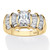 Emerald-Cut Cubic Zirconia Engagement Ring 3.10 TCW 18K Gold Plated .925 Sterling Silver