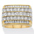 Men's Round Multi Row, Step Top Cubic Zirconia Ring 2.99 TCW in 14k Gold Plated