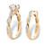 Round Cubic Zirconia 2-Piece Twisted Wedding Ring Set in 18k Gold-plated Sterling Silver 1.79 TCW