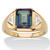 Men's Emerald-Cut Genuine Mystic Fire Topaz Ring 4.01 TCW in 18k Gold-plated Sterling Silver