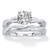 Round Cubic Zirconia 2-Piece Twisted Wedding Ring Set in Sterling Silver 1.79 TCW