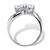 Round Cubic Zirconia 2-Stone Bypass Ring 1.96 TCW in Platinum-plated Sterling Silver