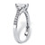 Cushion-Cut Created White Sapphire 3-Stone Promise Ring 1.70 TCW in Platinum over Sterling Silver