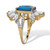 Emerald-Cut Simulated Blue Sapphire Cubic Zirconia Starburst Ring 9.45 TCW Gold-Plated