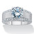Round Cubic Zirconia Wide Band Engagement Ring 3.21 TCW in Platinum-plated Sterling Silver