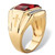 Men's 7.61 TCW Cushion-Cut Created Red Ruby and Diamond Ring Yellow Gold-Plated
