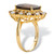 9.80 TCW Emerald-Cut Genuine Smoky Topaz and CZ Accent  Halo Cocktail Ring Gold-Plated