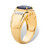 Men's 2.96 TCW Emerald-Cut Created Blue Sapphire and Genuine Diamond Classic Ring 18k Gold-Plated 