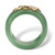 Round Genuine Green Jade 10k Yellow Gold Elephant Ring Band