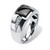 Men's .36 TCW Genuine Hematite and White Sapphire Ring in Platinum-plated Sterling Silver