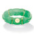 Genuine Green Jade Bamboo Ring in 10k Gold