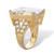 27.10 TCW Emerald-Cut Cubic Zirconia Yellow Gold-Plated Ring