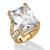 27.10 TCW Emerald-Cut Cubic Zirconia Yellow Gold-Plated Ring