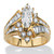3.20 TCW Marquise-Cut Cubic Zirconia Yellow Gold-Plated Ring