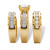 3.10 TCW Princess-Cut Cubic Zirconia Gold-Plated Wedding Three-Piece Ring Set