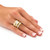 3.10 TCW Princess-Cut Cubic Zirconia Gold-Plated Wedding Three-Piece Ring Set