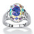 5.81 TCW Oval-Cut Aurora Borealis Cubic Zirconia Cocktail Ring in Sterling Silver