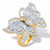 Marquise-Cut and Round Cubic Zirconia Butterfly Cocktail Ring 2.11 TCW Gold-Plated