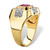 Men's 1.78 TCW Square-Cut Simulated Ruby and Cubic Zirconia Octagon Ring Gold-Plated