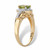 Oval-Cut Genuine Peridot and White Topaz Accent Halo Cocktail Ring 1.07 TCW in 14k Gold-plated Sterling Silver