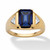 Men's 2.76 TCW Emerald-Cut Created Sapphire Ring in 18k Gold over Sterling Silver