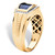 Men's Created Ceylon Blue and White Sapphire Ring 3.31 TCW in 18k Gold Plated Sterling Silver