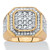 Men's Round Cubic Zirconia Octagon Grid Ring 2.45 TCW Gold-Plated