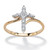 White Diamond Accent Cross Ring in 18k Gold-plated Sterling Silver 