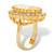 14.06 TCW Oval Cut Canary Yellow and White Cubic Zirconia Gold-Plated Ring