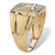 Men's Round Two-Tone Diamond Accent 18k Gold-plated Sterling Silver Eagle Ring