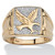 Men's Round Two-Tone Diamond Accent 18k Gold-plated Sterling Silver Eagle Ring