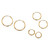 Polished 3-Pair Set of Endless Eternity Hoop Earrings in 14k Yellow Gold (5/8" 1/2" 3/8")